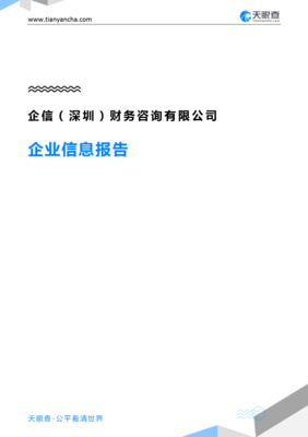 企信(深圳)财务咨询企业信息报告-天眼查